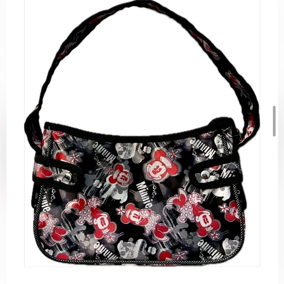 Disney Handbags - DISNEY Love Minnie Mouse Black Red Gray Arm Shoulder Hand Bag NWOT
Nylon